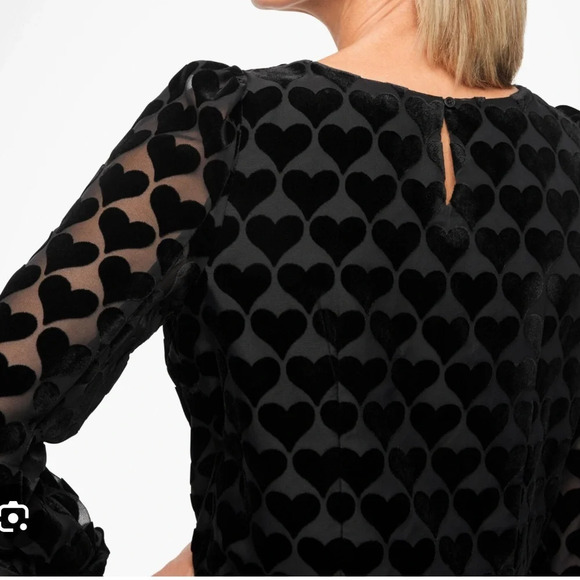 TALBOTS HEART VELVET BLOUSE TOP Size S Valentine’s Day - Picture 6 of 12